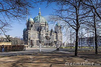 Berlin Cathedral in the winter. Editorial Stock Photo