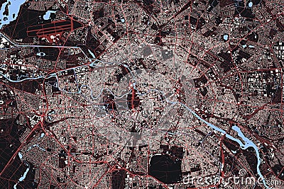 Berlin City Capital Of Germany Vector Extremely Detailed Map Abstract Background Vector Illustration