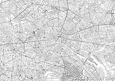 Berlin city map. Detailed map of Berlin Germany. Vector Illustration