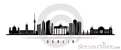 Berlin city skyline horizontal banner. Vector Illustration
