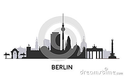 Berlin City skyline silhouette. Vector Illustration