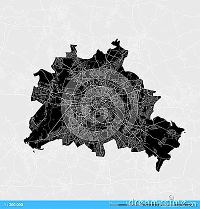 Berlin City Vector Map Vector Illustration