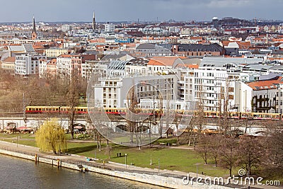 berlin cityscape from above Stock Photo