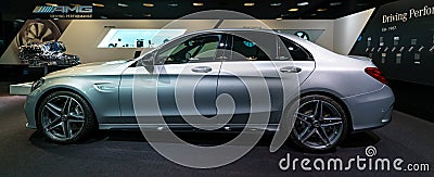 Mid-size car Mercedes-Benz C-Class AMG C63 W205. Editorial Stock Photo