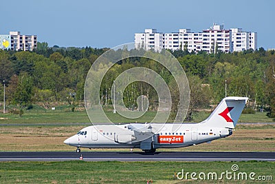D-AWUE easyJet British Aerospace 146-200 airplane at Berlin Tegel airport Editorial Stock Photo