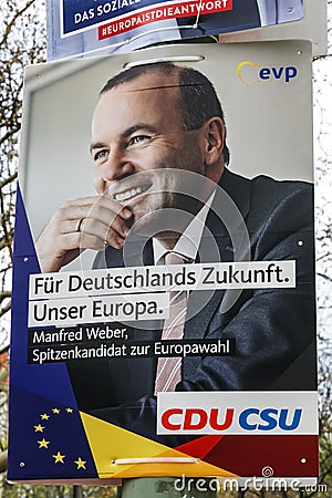 Election campaign billboard of CDU political party Editorial Stock Photo