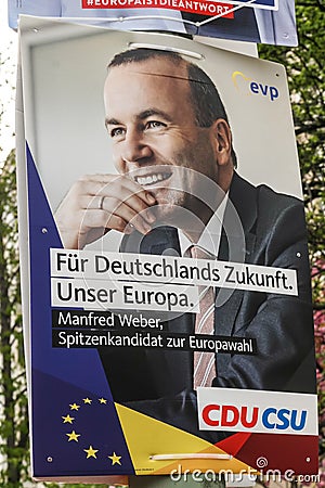 Election campaign billboard of CDU political party Editorial Stock Photo