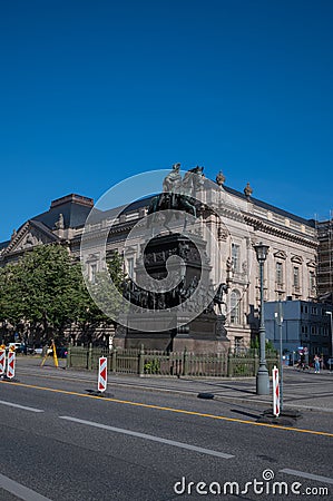 Berlin, Germany - August 12 , 2021 - view of Bebelplatz and the surroundings of the square in Berlin Editorial Stock Photo