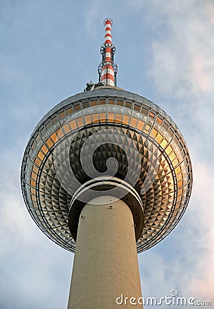 Berlin, Germany: Berliner Fernsehturm. The Television Tower in central Berlin Editorial Stock Photo