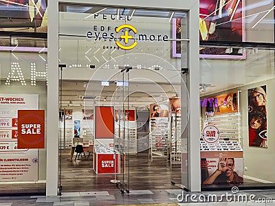Front view of a store in the Gropius Passagen shopping mall in Berlin Editorial Stock Photo