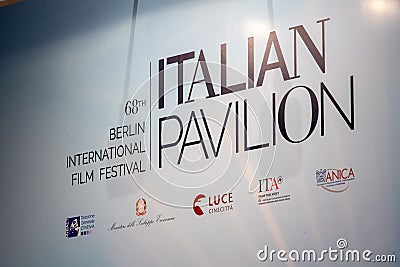 Italian Pavilion at Berlinale`s European Film Market EFM Editorial Stock Photo