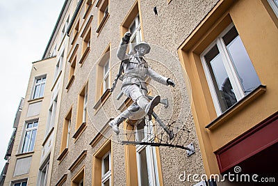 Mauerspringer statue, Berlin, Germany Editorial Stock Photo