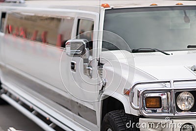 White Limousine car Stock Photo