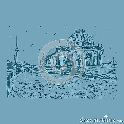 Berlin, Germany. Graphic sketch Stock Photo