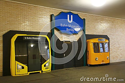 Berlin, Germany - January 6, 2024: U-Banh Museum, a museum of city metro transit system on Olympia Stadium station on U2 line Editorial Stock Photo