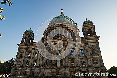 Berlin Cathedral or Berliner Dom and Museum Island or Museumsinsel near Spree River Editorial Stock Photo