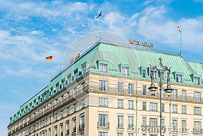 Luxurious Hotel Adlon Kempinski in Pariser Platz in Berlin Editorial Stock Photo