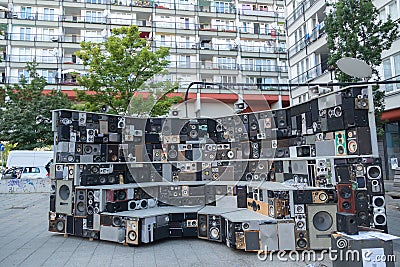ARENA mobile interactive sound sculpture Editorial Stock Photo
