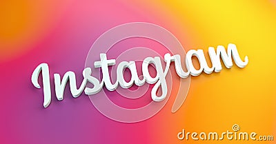 BERLIN, GERMANY JUNE 2021: Instagram logo for web sites, mobile applications, banners on colorful plastic background. The Social Editorial Stock Photo