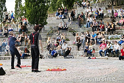 Street Performers at Mauerpark Amphitheater Editorial Stock Photo