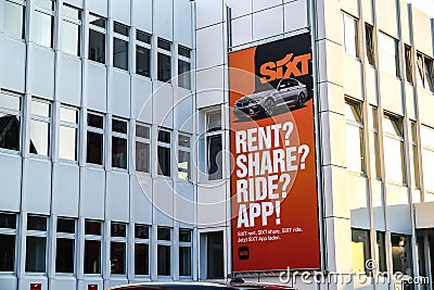 Sixt car rental sign Editorial Stock Photo