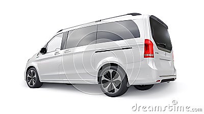 Berlin. Germany. June 14, 2022. White Mercedes-Benz EQV 2020. Electric innovative minivan 3d model isolated on white Editorial Stock Photo