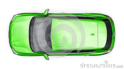 Berlin. Germany. March 11, 2024. Audi Q4 e-tron 2022. Light green modern electric SUV on a white background. A new Cartoon Illustration