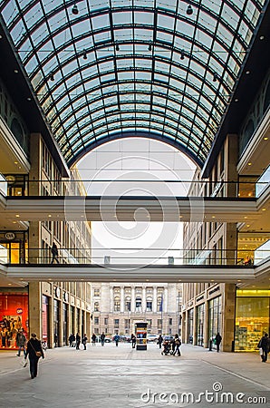 BERLIN, GERMANY, MARCH 12, 2015: view of the bundesrat in berlin taken from the giant shopping mall situated on the Editorial Stock Photo