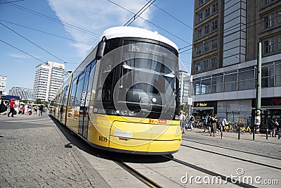 Tramcar at Alexanderplatz in Berlin, Germany Editorial Stock Photo
