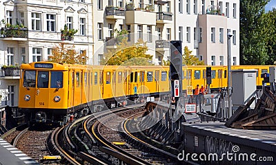 The metro S-Bahn train station. Berlin S-Bahn Editorial Stock Photo