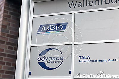 German generic pharmaceutical companies logos closeup in Berlin, Germany Editorial Stock Photo