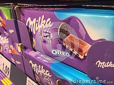 Milka Oreo chocolate Editorial Stock Photo