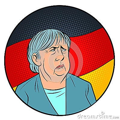 Angela Merkel Chancellor of Germany Vector Illustration