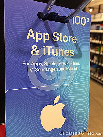 App Store and iTunes gift card Editorial Stock Photo