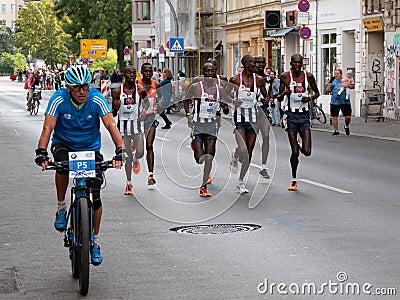BERLIN, GERMANY - SEPTEMBER 16, 2018: Pacemakers At Berlin Marathon 2018 Editorial Stock Photo