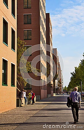 Berlin Germany - sunny day at Gabriele-Tergit-Promenade Editorial Stock Photo