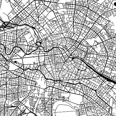 Berlin Germany Vector Map Vector Illustration