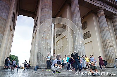 Berlin / Germany - 7/21/2015: Branderburg Gate - a historical building in the center of Berlin Editorial Stock Photo