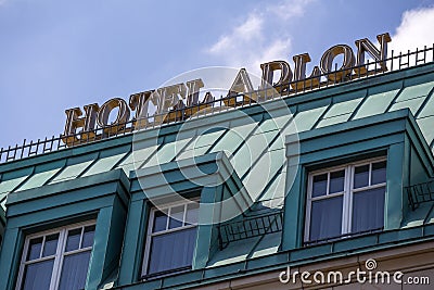 Berlin hotel adlon sign Editorial Stock Photo