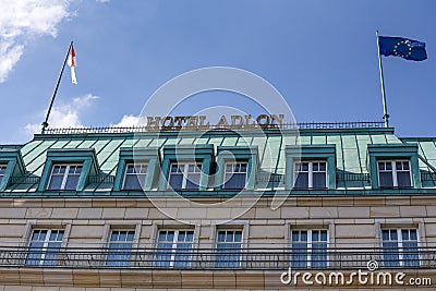 Berlin hotel adlon sign Editorial Stock Photo