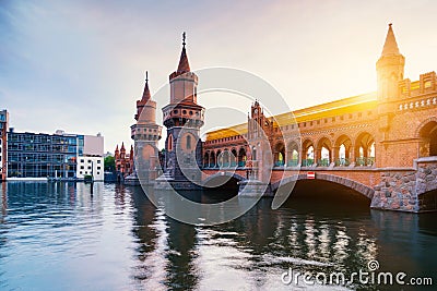 Berlin Kreuzberg OberbaumbrÃ¼cke Stock Photo