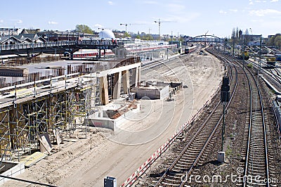 Berlin large construction site Editorial Stock Photo