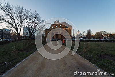 Remains of Anhalter Bahnhof, is a former railway terminus in Berlin Editorial Stock Photo