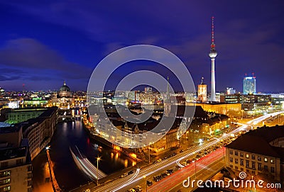 Berlin by night Stock Photo
