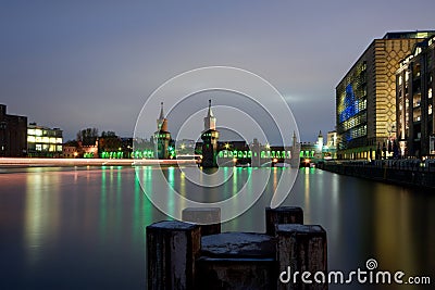 Berlin oberbaumbruecke bridge Stock Photo