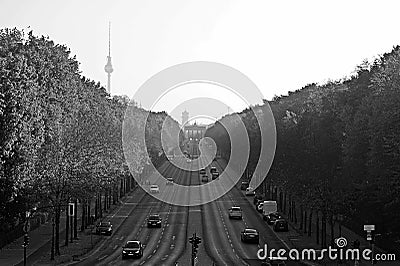 Berlin Panorama with Tiergarten park Stock Photo