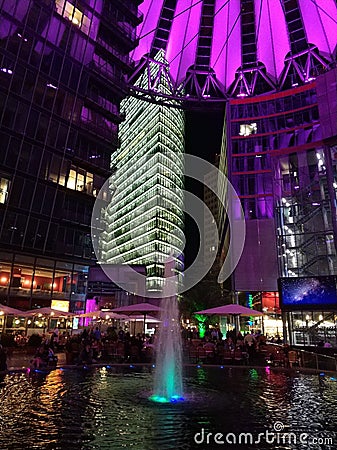 Berlin Potsdamer Platz at night Stock Photo