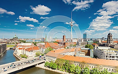 Berlin Skyline City, Capital of Germany Stock Photo
