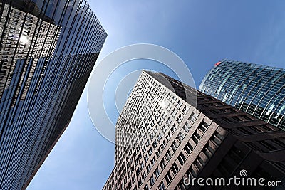 Berlin. 06/14/2018. Skyscrapers of Potsdamer Platz on the blue sky background Editorial Stock Photo