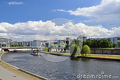 Berlin, Spree river and government buildings. Germany Stock Photo